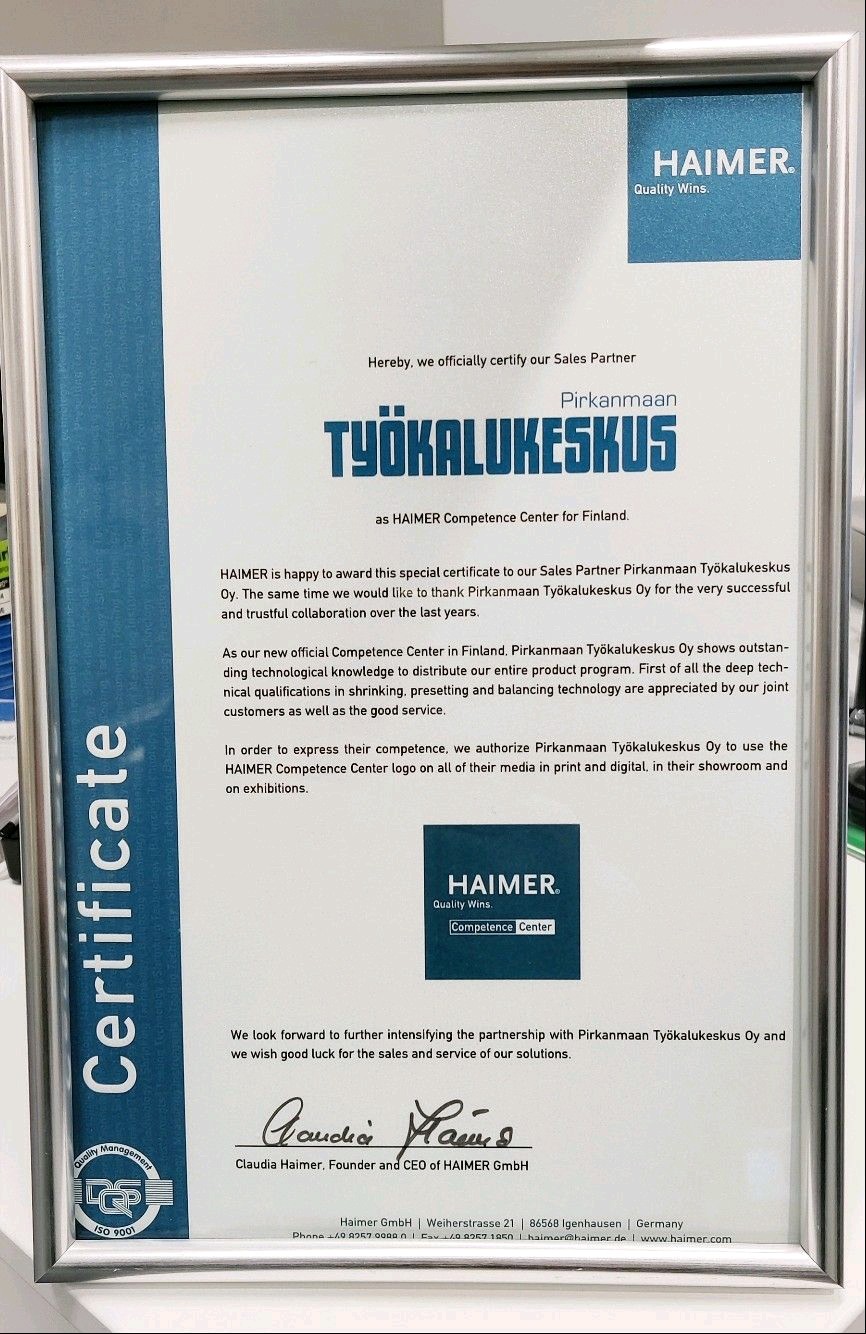 Olemme nyt virallinen HAIMER Competence Center Suomessa