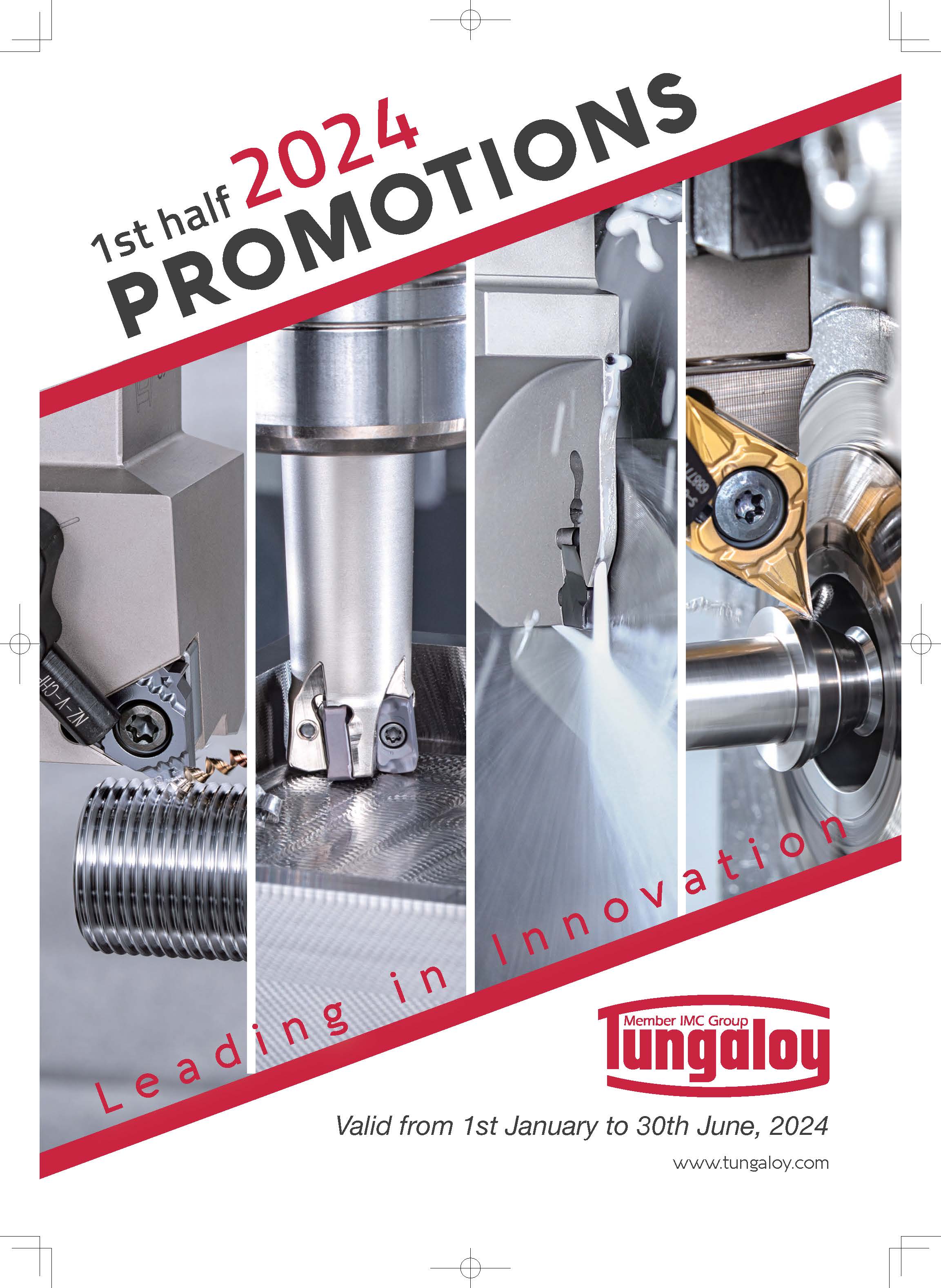 Tungaloy 1st half of 2024 promotions - valid 1.1. - 30.6.2024